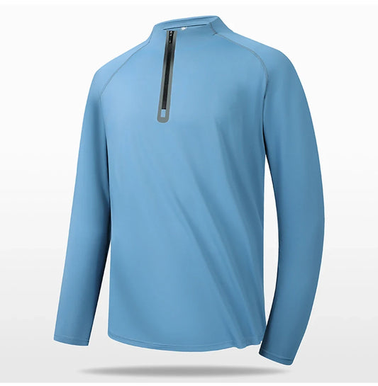 High Quality Mens Outdoor Hiking Golf Running Breathable Polo Shirt Office Casual Polo Long-Sleeved Sports Base Shirt Tops