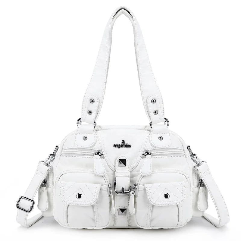 Bag Women Small Handbags Satchel Top-handle Handbag PU Shoulder Bag 8”x11” Dumpling Pack Multi-pockets Shoulder Bag