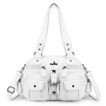 Vintage Bag Women Small Handbags Satchel Top-handle Handbag PU Shoulder Bag Fashion Dumpling Pack Multi-pockets Shoulder Bags