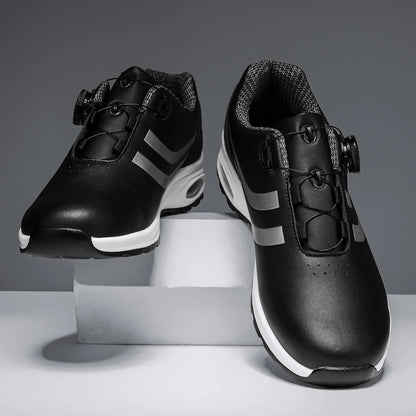 New Men's Fashion Casual sports shoes, Comfortable Hovershoe sole, Outdoor Leisure Walking cycling, Golf shoes, black and White