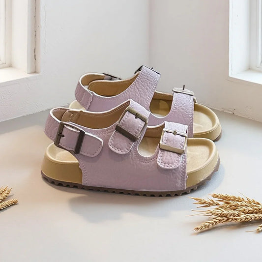 Children Comfort Soft Sole Sandals Girls Open Toe Adjustable Buckle Summer Outdoor Walking Shoes