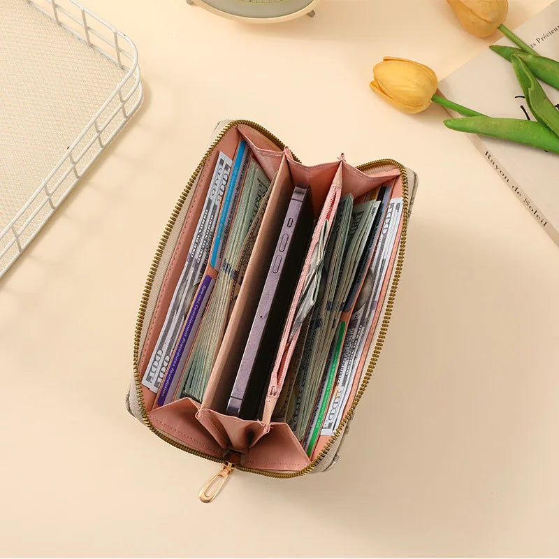New Zipper Long Wallets Women Men Coin Purses Multi-card Slot Cards Holder Handbags Billfold Wristlet Wallet Clutch Money Bags