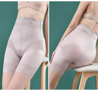 Zipper Tummy Control Panties High Waist Shapewear Brief Shorts Body Shaper Butt Lifting Silky Stretchy Fabric Seamless