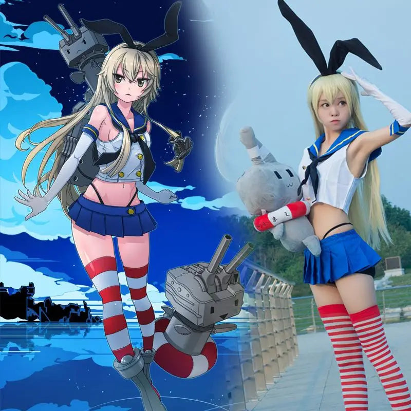 Collection Kancolle Fleet Kanmusu Shimakaze Cosplay Costume Anime Girls Sailor Suit For Women Sexy Summer Dress Full Set