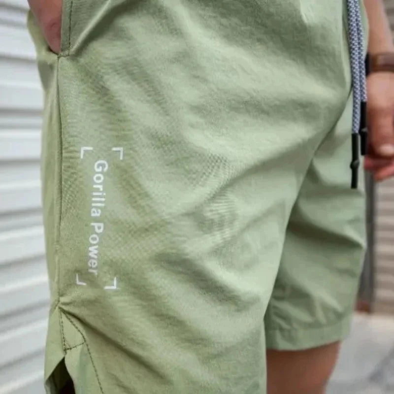 summer Men Shorts Light Weight Thin printing breathable Short Pants Fitness Men Casual Shorts Quick-drying Drawstring Shorts