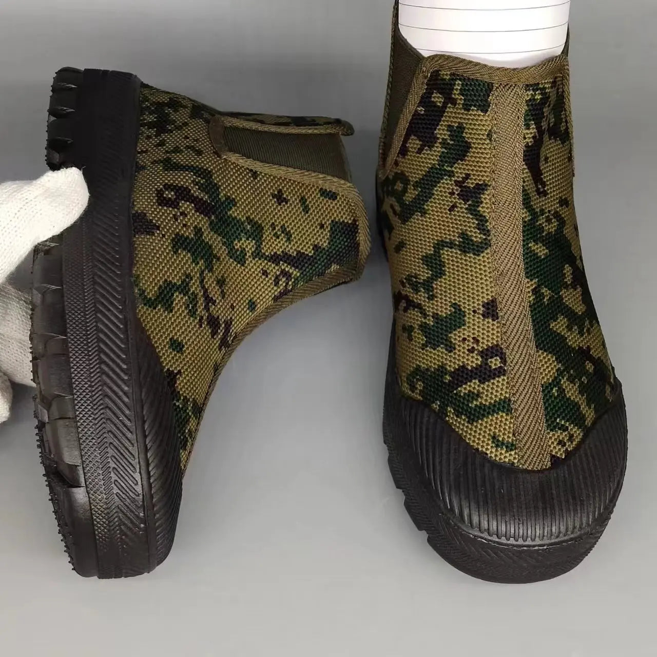 35-45 Men Boots Canvas Shoes Spring Autumn High Top Work Safety Ankle Botas Camouflage Non-slip Zapatillas Lace-up Footwear Y13