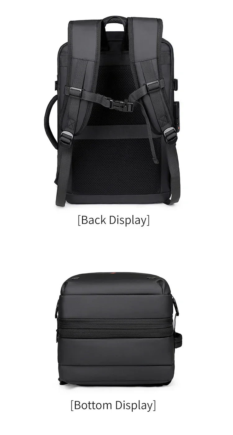 Men's Backpack with Expandable Vacuum Compression, Large Capacity, Dry and Wet Separation, Multifunctional Business Backpack for Short Business Trips