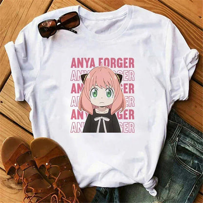 Anime Spy X Family T shirt Wommen Japanese Harajuku Fashion Short Sleeve T-shirts Summer Tops Kawaii O-Neck Women's T-shirt Top