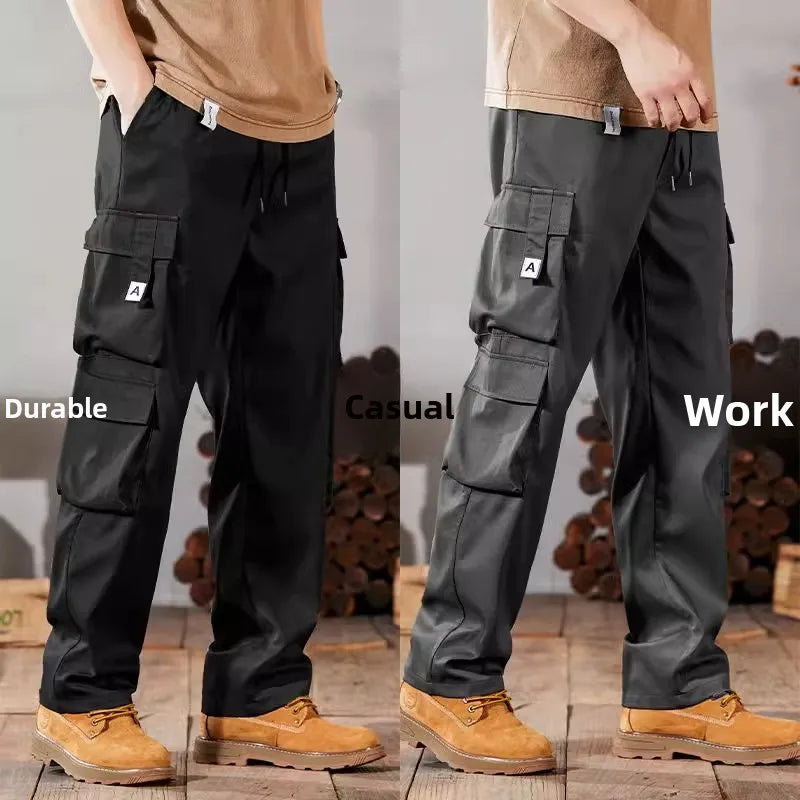 Men's Casual Workwear Pants Large Size 2024 New Style Durable Leisure Set for Construction Work Summer Wear Elastic Cuff