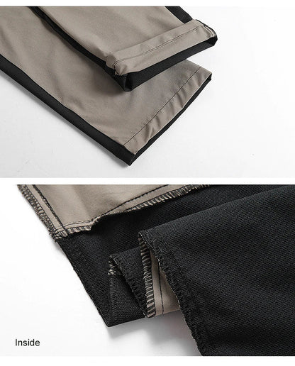 Outdoor Quick Drying Pants For Men Sports Breathable Spring Hiking Pants Elastic Casual Camping Fishing Trousers Splicing Colors