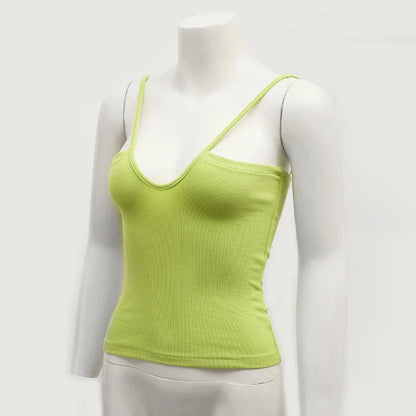 Summer Sexy Slim-Fit Women's Top New Arrival Summer Sleeveless Tank Tops Reversible V-Neck Knit Strapless Camisole Woman Clothes