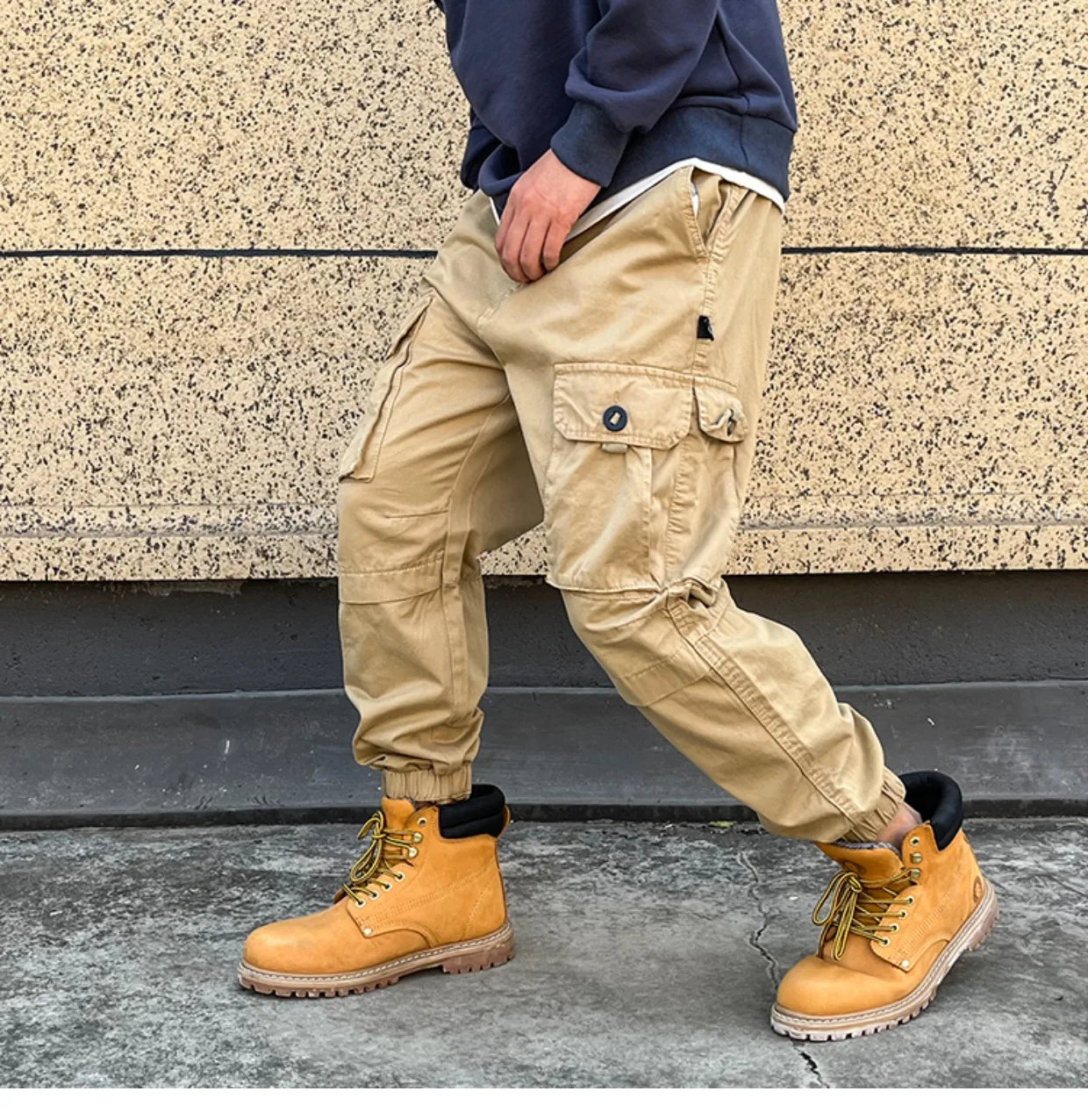 Korean Streetwear Tactical Cargo Pants Japanese Harajuku Casual Plus Size Harem Joggers Men Clothing Multi-Pocket Trousers Male
