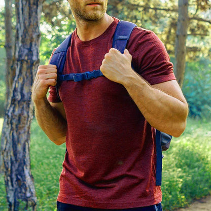 Men's 100% Superfine Merino Wool T-Shirt Base Layer Wicking Breathable Quick Dry Anti-Odor No-itch Comfortable Fit Size