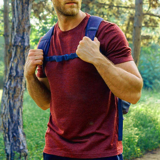 Men's 100% Superfine Merino Wool T-Shirt Base Layer Wicking Breathable Quick Dry Anti-Odor No-itch Comfortable Fit Size