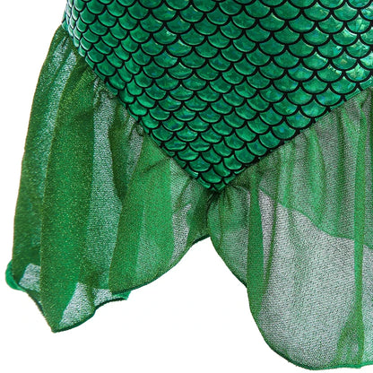 Ariel Little Mermaid Short Sleeve Tulle Dress for Girls Cosplay Princess Costume Carnival Birthday Party Outfit 2-8Y Vestido
