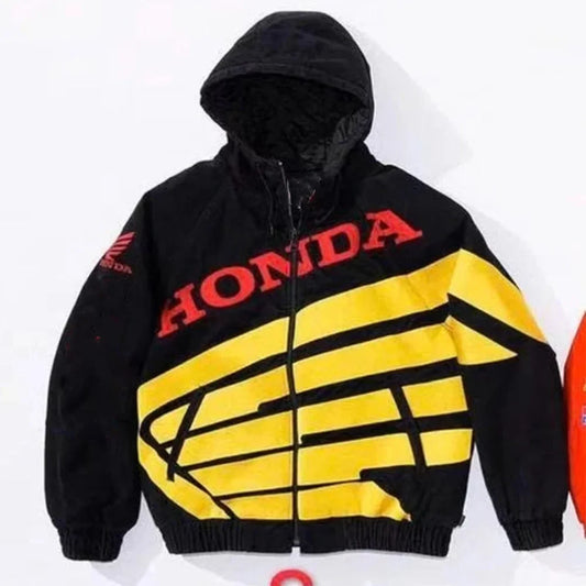 2026 Spring And Autumn Honda Hoodie Casual Windproof Zipper Hoodie Men's And Women's Extra Large Cycling Suit, Loose Hoodie