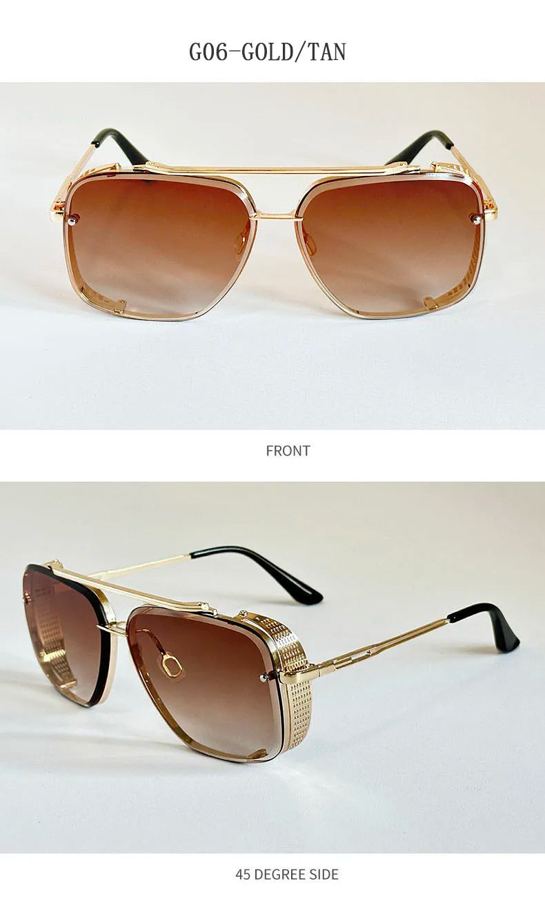 2025 Steampunk Sunglass Men Vintage Square Sunglasses Women Trendy Retro Punk Fashion Glasses Gafas De Sol Hombre Luxe Zonnebril