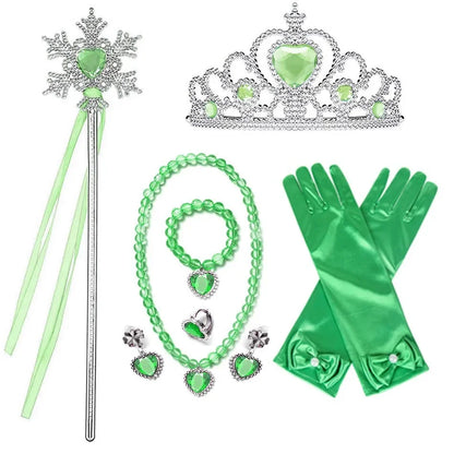 Girls Princess Anna Dress Birthday Party Dresses Halloween Disguise Cosplay Costume Fancy Green Dress Up Fantasia Anna Costumes