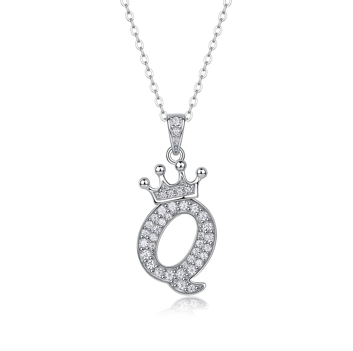 925 Silver Initial Necklace Sparkling Full Moissanite Diamond Pendant Charm Necklaces for Women Letter Name Choker Jewelry Gift