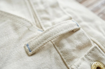 Mens Jeans Selvedge Denim White Jeans Regular Fit hight Rise  14 Oz One Wash
