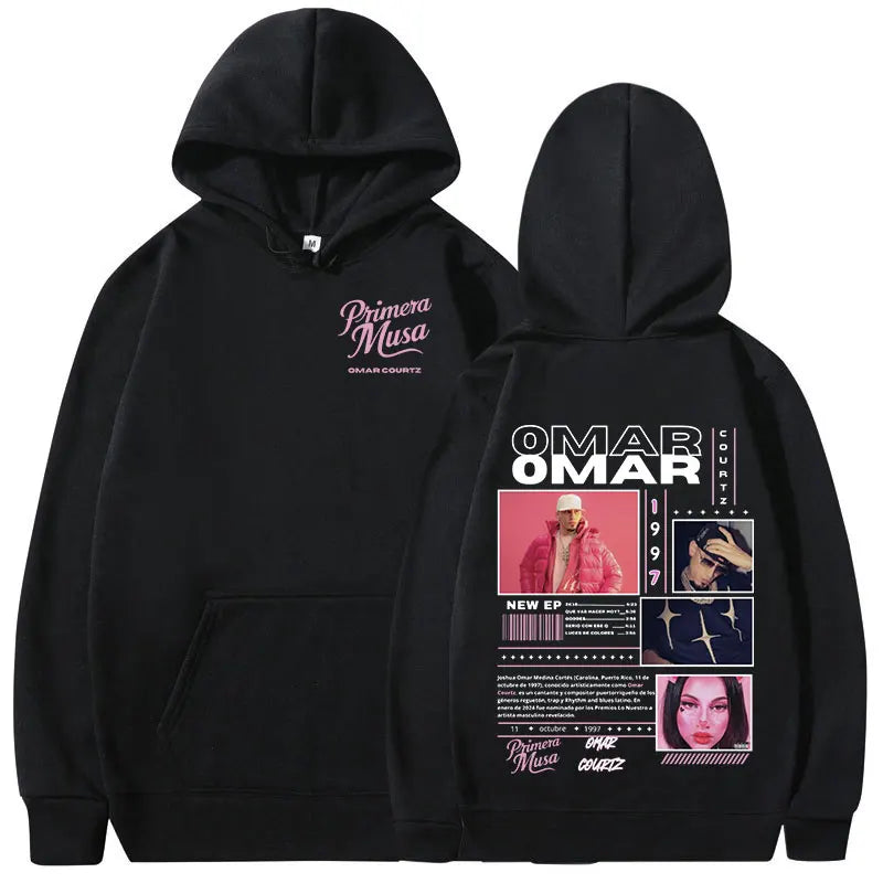 Omar Courtz Primera Musa Album Tour Merch Hoodies Men's Women Fashion Hooded Sweatshirts Hip Hop Oversized Pullovers Streetwear