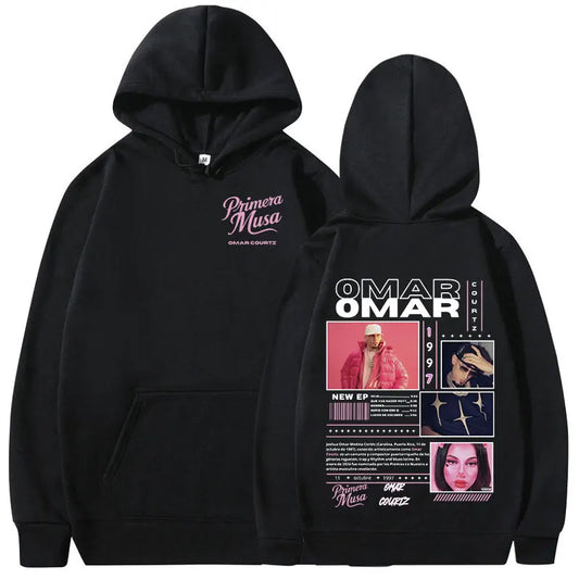 Omar Courtz Primera Musa Album Tour Merch Hoodies Men's Women Fashion Hooded Sweatshirts Hip Hop Oversized Pullovers Streetwear