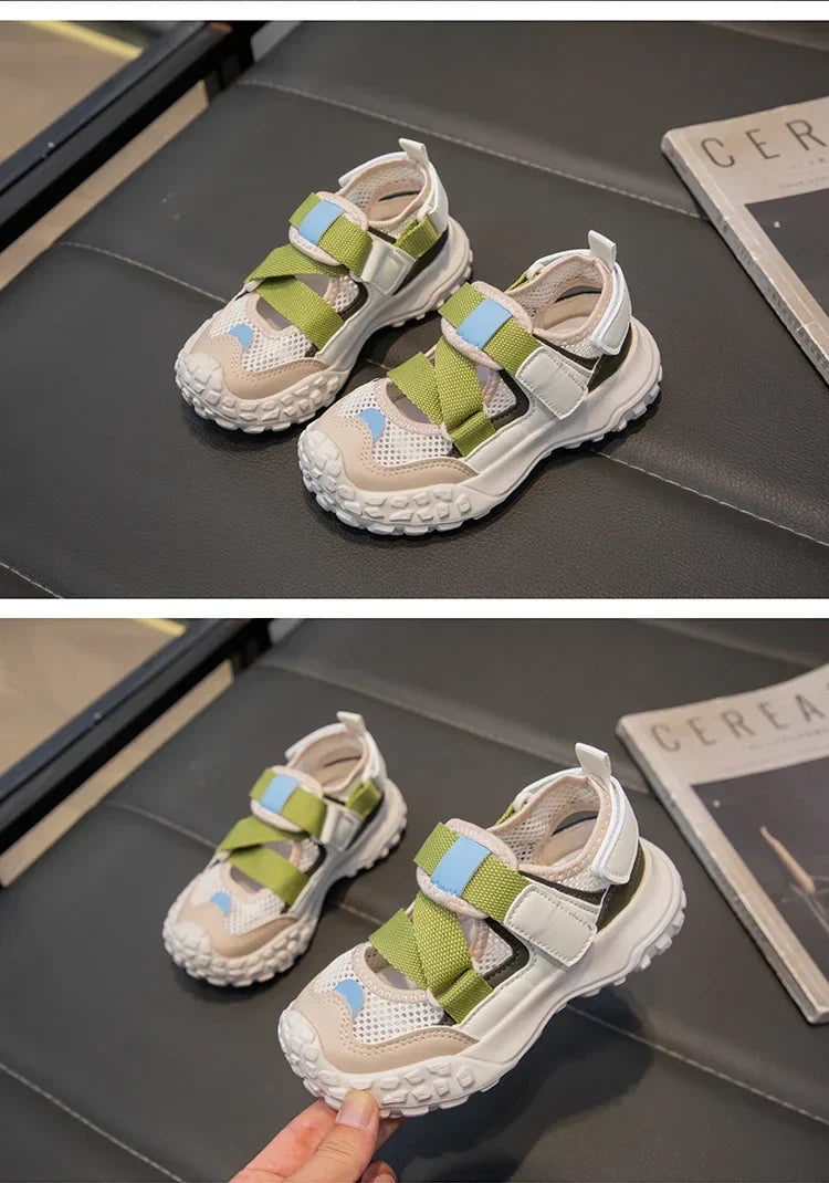 Children Sports Sandals 2024 Summer New Girls Mesh Running Shoes Kids Fashion Versatile Princess Sports Shoes Wear-resistant