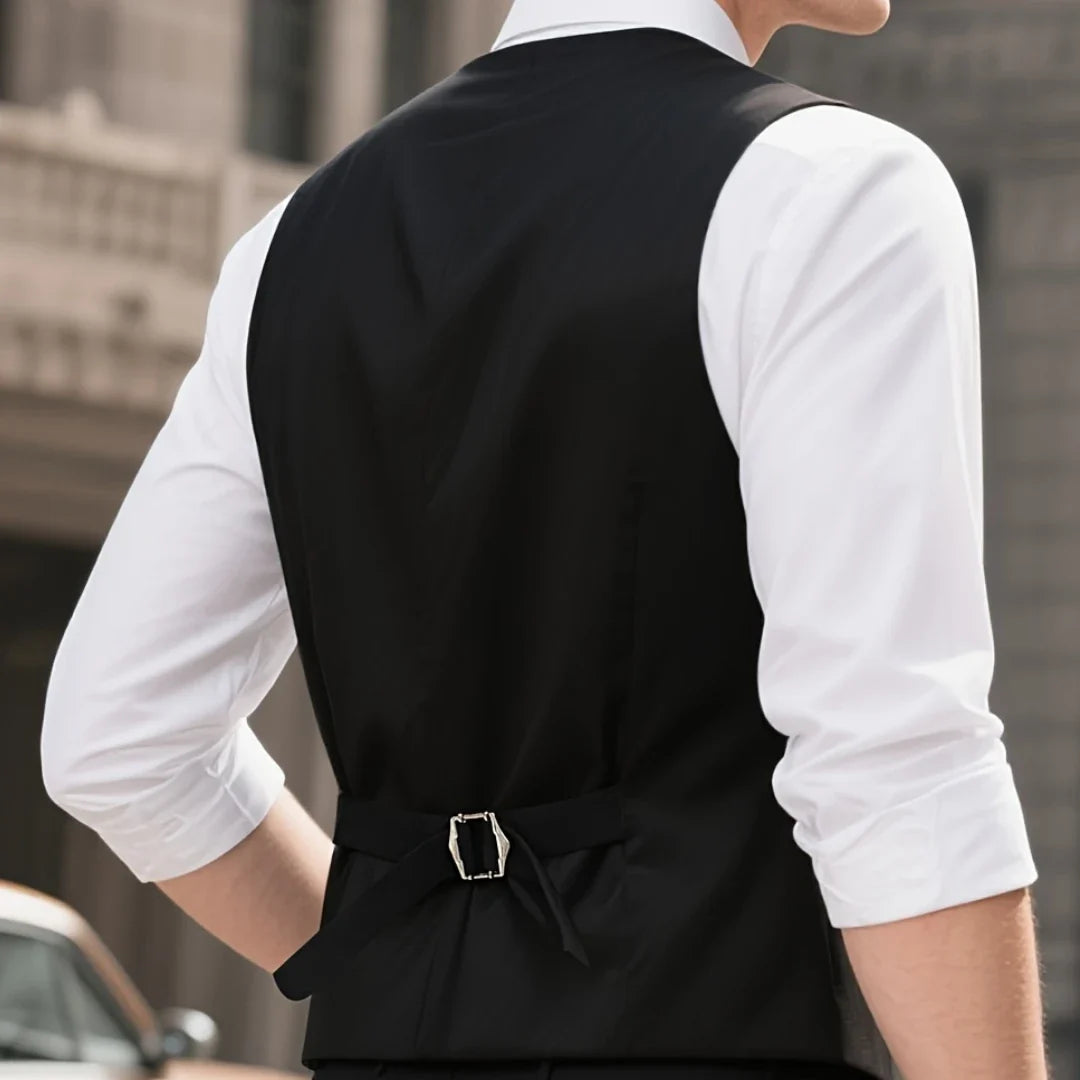 Men Vest Black With Bright Lapel Single Button Waistcoat For Wedding Party Prom Business Work Office Daily Casual Men Suit Vest