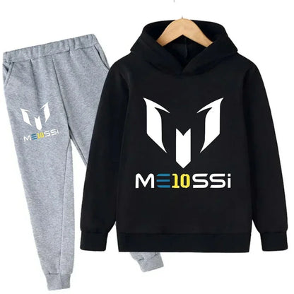 Autumn Football Star Messi 3-12Y Children Hoodies Sets Pants Suit 2 Pcs Sets Kids Boy Girl Clothing Casual Fashion Tracksuits