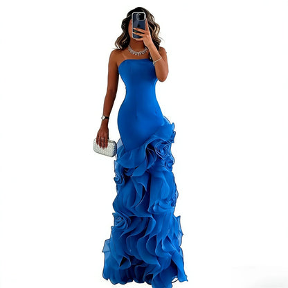 Elegant  Asymmetrical Prom Gown Tiered Layers Party Dress for Women Mermaid Evening Dresses Formal Occasion Dresses Customized