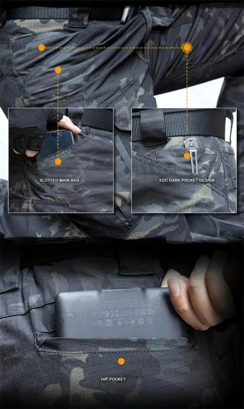 Tactical Pants Camouflage Men Waterproof Combat Joggers Male Multi-pocket SWAT Cargo Stretch Work Trousers Hombre Size S-2XL