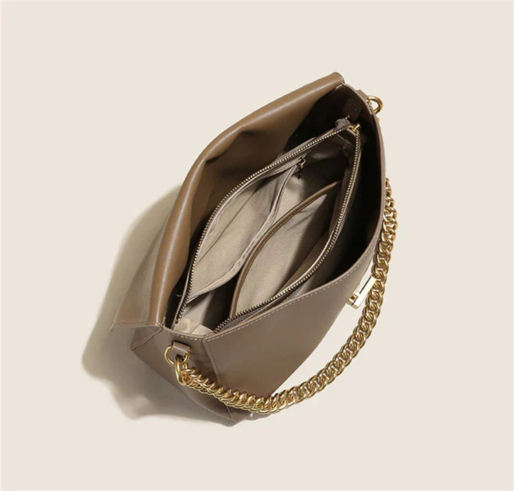 Genuine Leather Large Chain Shoulder For Women 2026 Luxury Designer Office Messenger Bags Satchel Cow Ladies Handbags