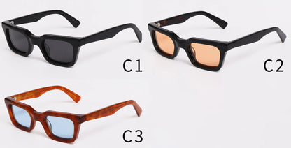 2026 Fashion Rectangular Small Frame Designer Men Sunglasses Punk Modern Street Sun Protection UV400 Women Polarized Sunglasses