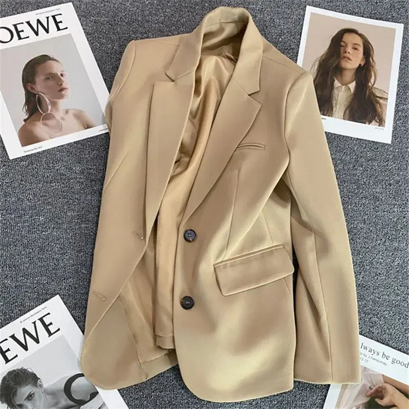 Coats for Women Solid Loose Blazer Woman Spring Autumn Jacket Korean Luxury Clothing In Promotion Outdoor Modern Bags Outerwears