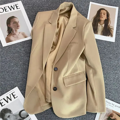 Coats for Women Solid Loose Blazer Woman Spring Autumn Jacket Korean Luxury Clothing In Promotion Outdoor Modern Bags Outerwears