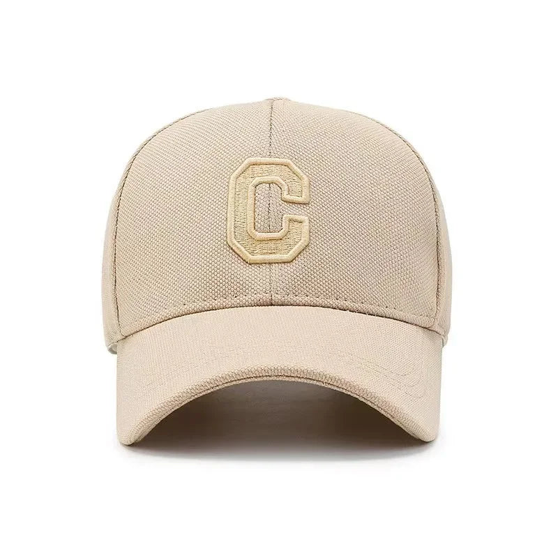Simple Letter C Embroidered Baseball Cap For Men Women Solid Color Adjustable Sun Hat Unisex Casual Hip Hop Dad Trucker Cap