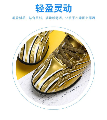 Personality Stylish And Comfortable Boys Girls Training Game Sneakers Indoor Outdoor Lawn Youth Student Soccer Shoes 25-35#