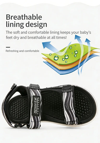 Summer Kids Sandals Boys Beach Shoes Breathable Flat Sandals EVA Leather Children Outdoor Shoes Size 28-41