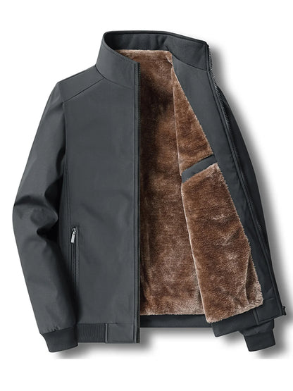 New Autumn and Winter Velvet Jacket Men's Stand-Up Collar Cotton Padded Thickened Warm Casual Jacket