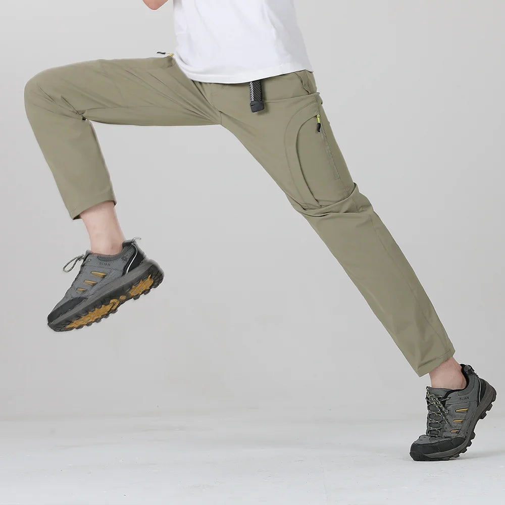 Four Sided Elastic Quick Drying Pants for Men's Mountaineering Outdoor Pants, Light and Thin for Women's Summer Elastic Breathab