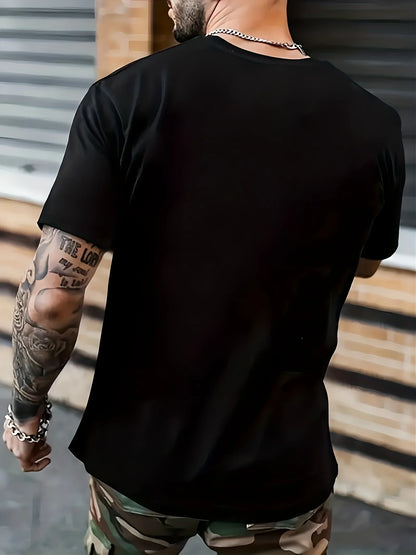 Men's summer 100% pure cotton fashionable casual loose sports Brooklyn pattern printed round neck short sleeved T-shirt top