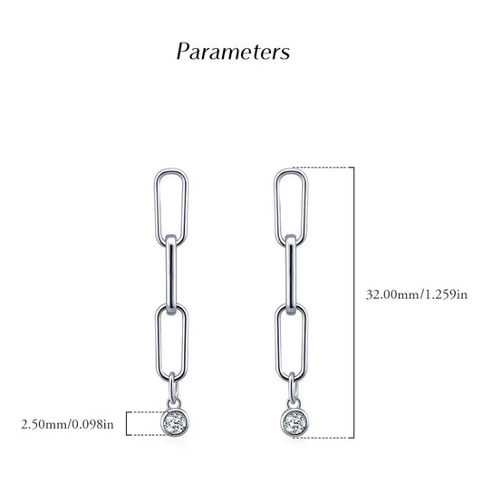 D VVS1 2.5mm Moissanite Tassel Earrings for Women GRA Certified Fine Jewelry Gifts s925 Sterling Sliver Earring