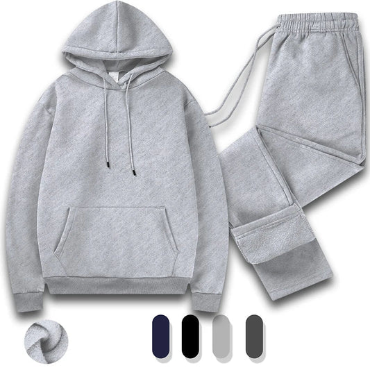 Tracksuit Men 2 Piece Set Big and Tall Long Sleeve Hooded Activewear Suits Gym Workout Training Stretchy Outfits