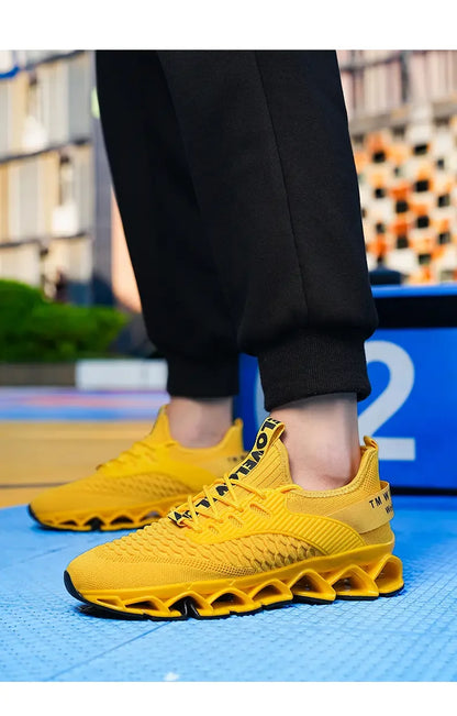Men's Shoes Autumn Season New Soft Soled Simple Casual Sneakers Shoes Platform Mesh Breathable Lace Up Casual Running Shoes