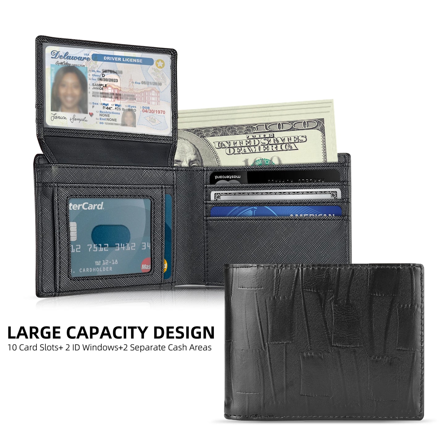 Men's slim wallet credit card ID holder casual men's leather short multi-card wallet business men's wallet