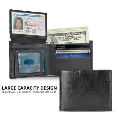 Men's slim wallet credit card ID holder casual men's leather short multi-card wallet business men's wallet