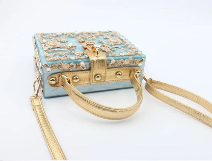 Luxury Designer Shimmer Acrylic Box Glitter Rhinestones Diamond Evening Bag Wedding Party Clutch Purse Shoulder Messenger Bag