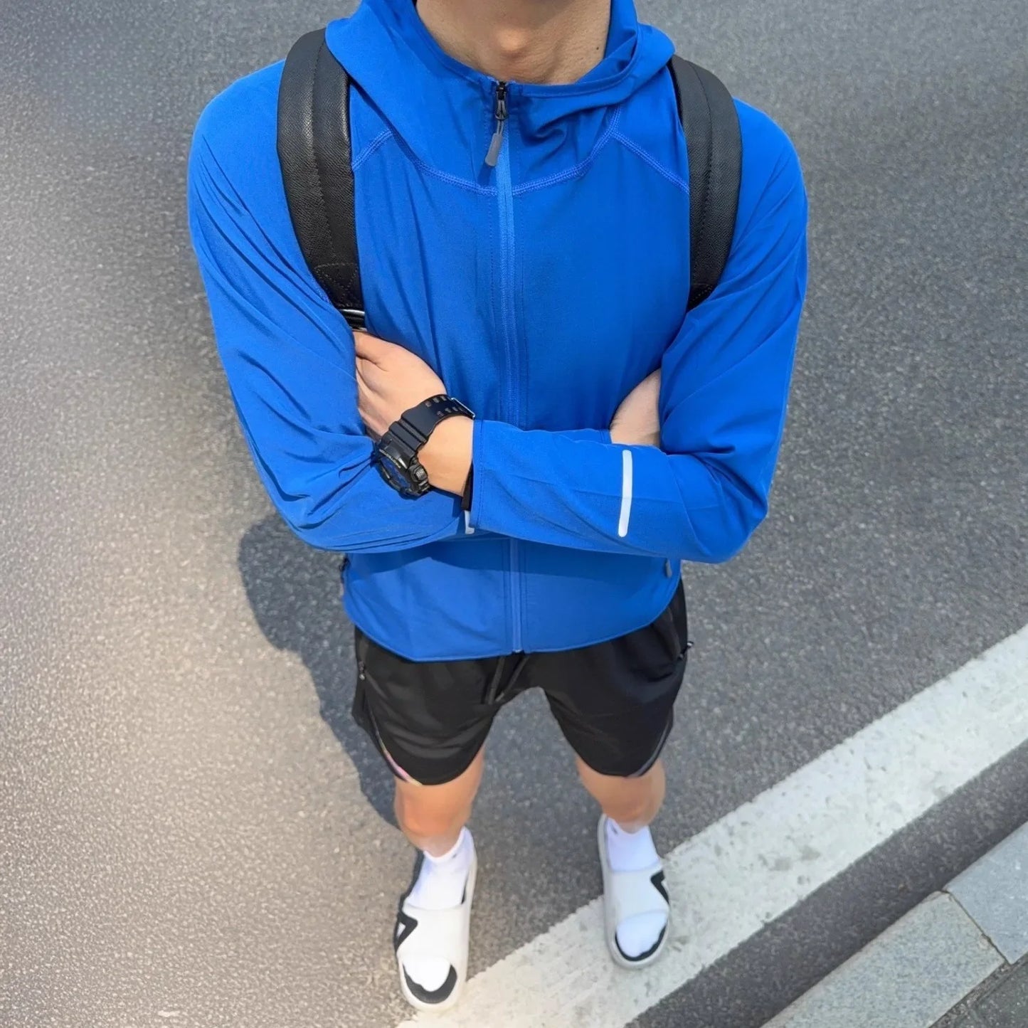Unisex running jacket, cycling sport windbreaker, outdoor reflective long-sleeved quick-dry workout training wear
