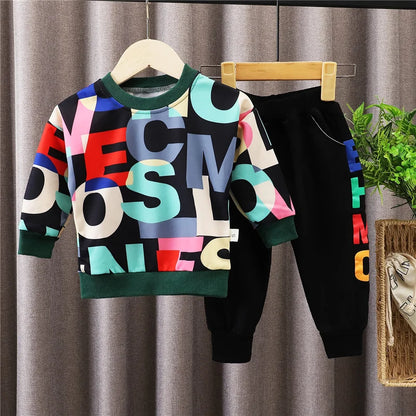 New Spring Autumn Baby Girl Clothes Kids Boys Clothing Children Casual T-Shirt Pants 2Pcs/Sets Toddler Costume Infant Tracksuits