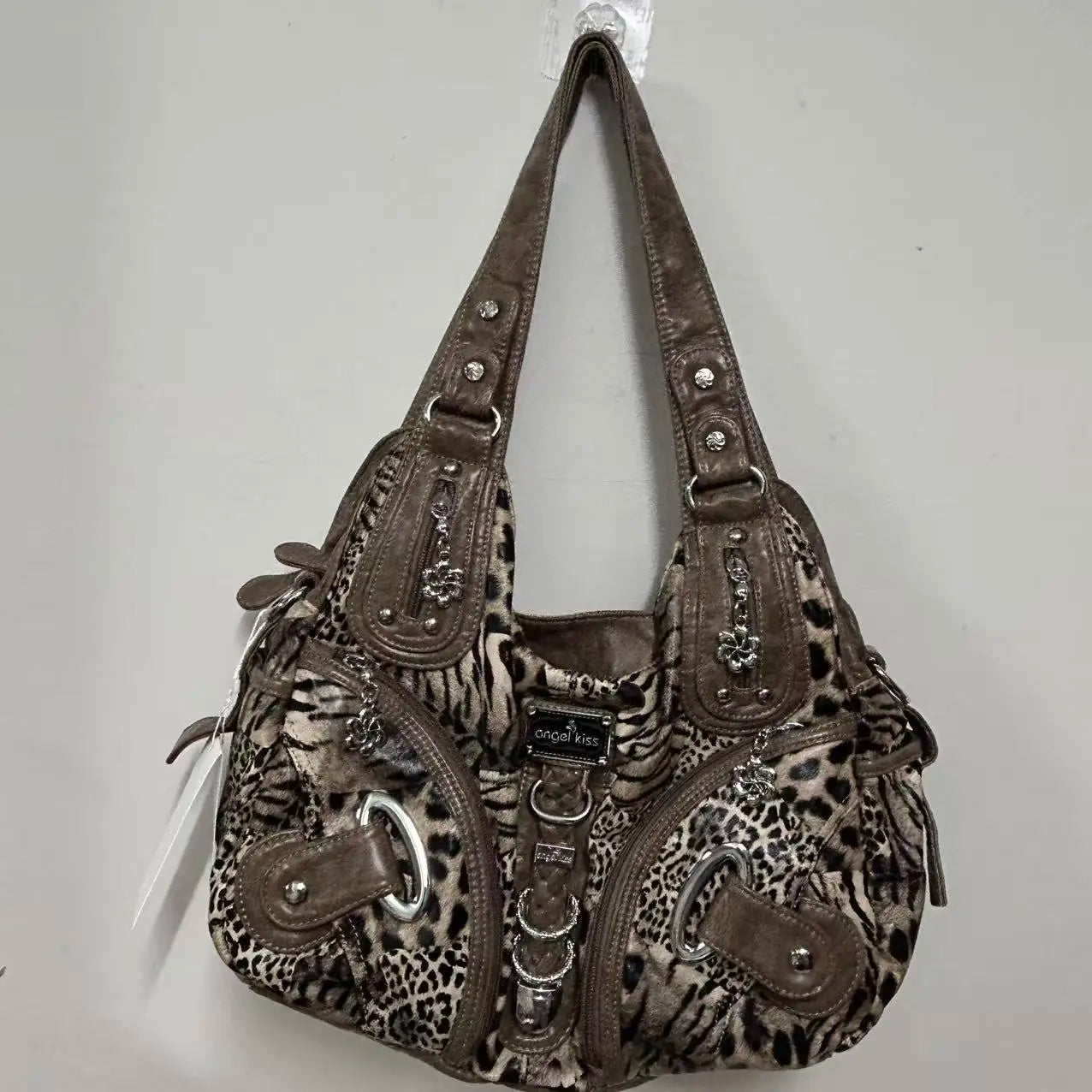 Vintage Bag Women Handbags Brown Leopard Shoulder Bag Top-handle Handbag Fashion Satchel Dumpling Shoulder Bag Tote Hobos